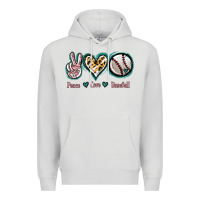 Dove Grey Peace Love Baseball Premium Hoodie - Jasminsmagicworld