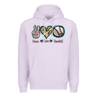 Lilac Peace Love Baseball Premium Hoodie - Jasminsmagicworld