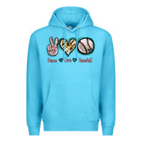 Ocean Blue Peace Love Baseball Premium Hoodie - Jasminsmagicworld