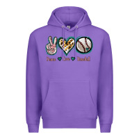Purple Peace Love Baseball Premium Hoodie - Jasminsmagicworld