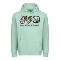 Seafoam Peace Love Baseball Premium Hoodie - Jasminsmagicworld