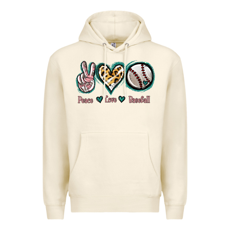 Peace Love Baseball Premium Hoodie by Jasminsmagicworld | Teevron
