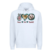 White Peace Love Baseball Premium Hoodie - Jasminsmagicworld