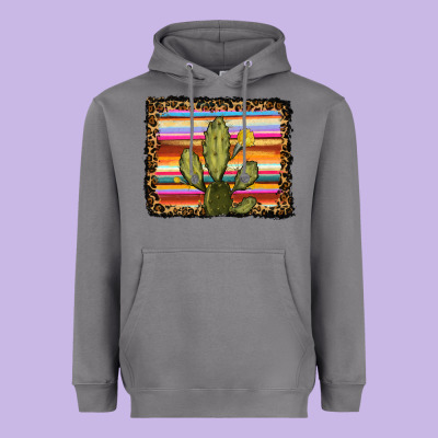 Serape Leopard Cactus Heavyweight Hoodie Designed By Ranaportraitstore