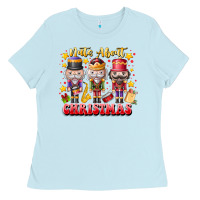Baby Blue Nuts About Christmas Ladies Tee - CowhideDigitalArt