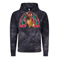 Cloud Black french bulldog floral rainbow Vintage Hoodie - Artiststas