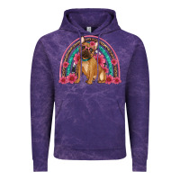 Cloud Purple french bulldog floral rainbow Vintage Hoodie - Artiststas