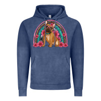Vintage Denim french bulldog floral rainbow Vintage Hoodie - Artiststas