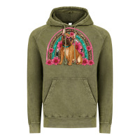 Vintage Olive french bulldog floral rainbow Vintage Hoodie - Artiststas