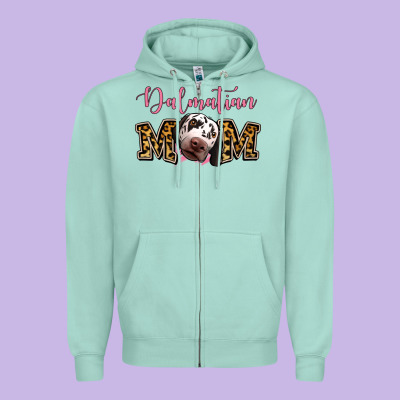 Dalmatian Mom Zipper Hoodie Designed By Jasminsmagicworld