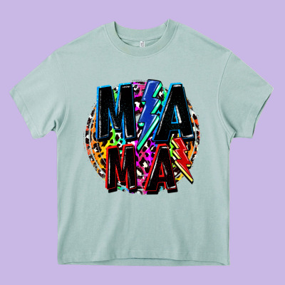 Mama Lightning Bolts Mother's Day Heavy Core Tee Designed By Fadigitalartstudio