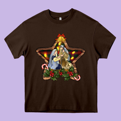 Christmas Baby Jesus Oh Holly Night Heavy Core Tee Designed By Ranaportraitstore