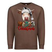 Chestnut merry christmas hereford cow Premium Sweatshirt - RanaPortraitStore
