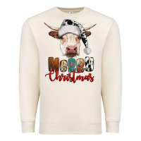 Sandshell merry christmas hereford cow Premium Sweatshirt - RanaPortraitStore