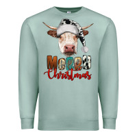 Seafoam merry christmas hereford cow Premium Sweatshirt - RanaPortraitStore