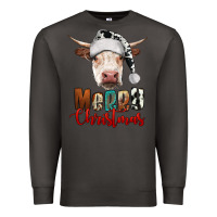 Smoke merry christmas hereford cow Premium Sweatshirt - RanaPortraitStore