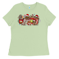 Matcha Christmas Dog Coffee Ladies Tee - CowhideDigitalArt