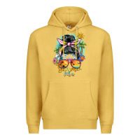 Antique Gold summer vibes messy bun Premium Hoodie - BarkalooDesign