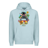 Blue Mist summer vibes messy bun Premium Hoodie - BarkalooDesign