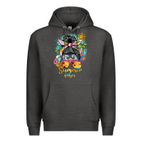 Charcoal Heather summer vibes messy bun Premium Hoodie - BarkalooDesign