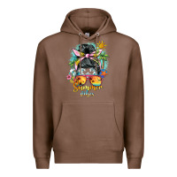 Chestnut summer vibes messy bun Premium Hoodie - BarkalooDesign