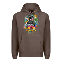 Coffee summer vibes messy bun Premium Hoodie - BarkalooDesign