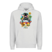 Dove Grey summer vibes messy bun Premium Hoodie - BarkalooDesign