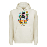 Oatmeal Heather summer vibes messy bun Premium Hoodie - BarkalooDesign