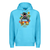 Ocean Blue summer vibes messy bun Premium Hoodie - BarkalooDesign