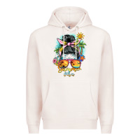 Pale Pink summer vibes messy bun Premium Hoodie - BarkalooDesign