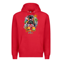 Red summer vibes messy bun Premium Hoodie - BarkalooDesign