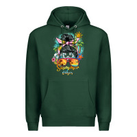 Sports Green summer vibes messy bun Premium Hoodie - BarkalooDesign