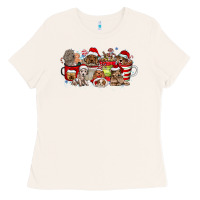 Bone Christmas Dog Coffee Ladies Tee - CowhideDigitalArt