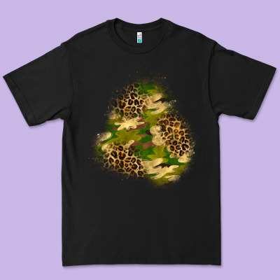 Camouflage And Leopard Patch  3 Premium Tee Designed By Bundleandbundleshop