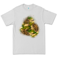 Dove Grey camouflage and leopard patch  3 Premium Tee - BundleAndBundleShop