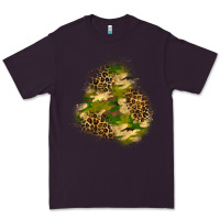 Plum camouflage and leopard patch  3 Premium Tee - BundleAndBundleShop