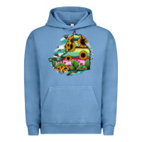 Pigment Pebble Blue Campeche State Of Mexico Map Urban Hoodie - RanaPortraitStore