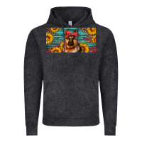 Vintage Black german shepherd with sunflowers license plate Vintage Hoodie - Artiststas
