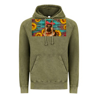 Vintage Olive german shepherd with sunflowers license plate Vintage Hoodie - Artiststas