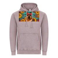 Vintage Zinc german shepherd with sunflowers license plate Vintage Hoodie - Artiststas