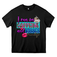 Black I run on caffeine and kisses Heavy Core Tee - FaDigitalArtStudio