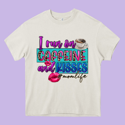I Run On Caffeine And Kisses Heavy Core Tee Designed By Fadigitalartstudio