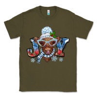 Army Green Christmas snow cow joy Classic Tee - BarkalooDesign