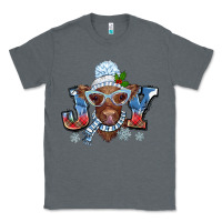 Charcoal Heather Christmas snow cow joy Classic Tee - BarkalooDesign