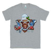 Heather Grey Christmas snow cow joy Classic Tee - BarkalooDesign