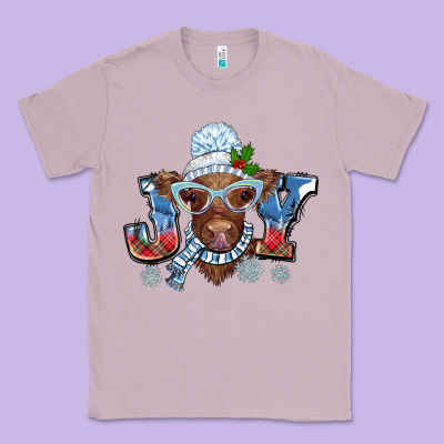 Christmas Snow Cow Joy Classic Tee Designed By Barkaloodesign