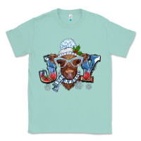 Seafoam Christmas snow cow joy Classic Tee - BarkalooDesign