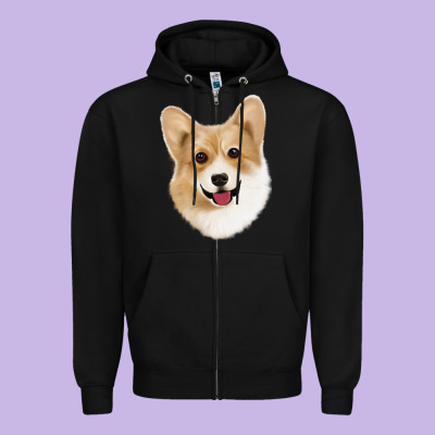 Corgi Zipper Hoodie Designed By Jasminsmagicworld