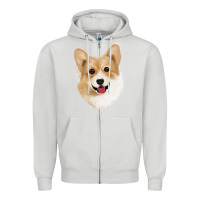 Dove Grey Corgi Zipper Hoodie - Jasminsmagicworld