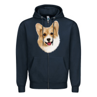 Navy Corgi Zipper Hoodie - Jasminsmagicworld